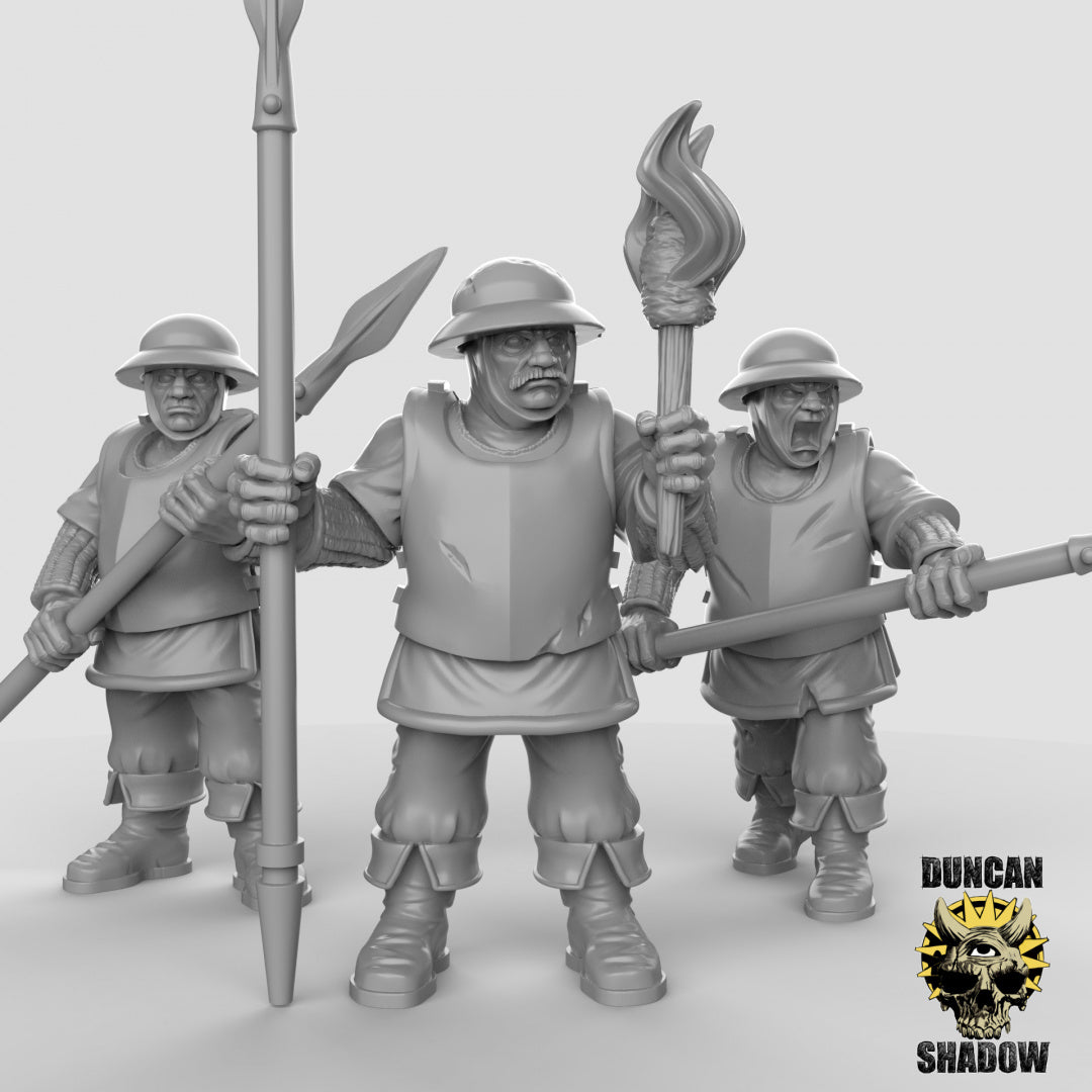 Menschlicher Stadtwächter mit Speeren | Duncan Shadow | Kompatibel mit Dungeons & Dragons und Pathfinder