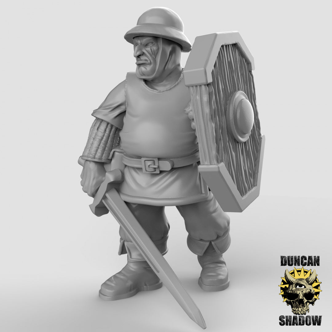Menschlicher Stadtwächter mit Schwertern und Schilden | Duncan Shadow | Kompatibel mit Dungeons & Dragons und Pathfinder