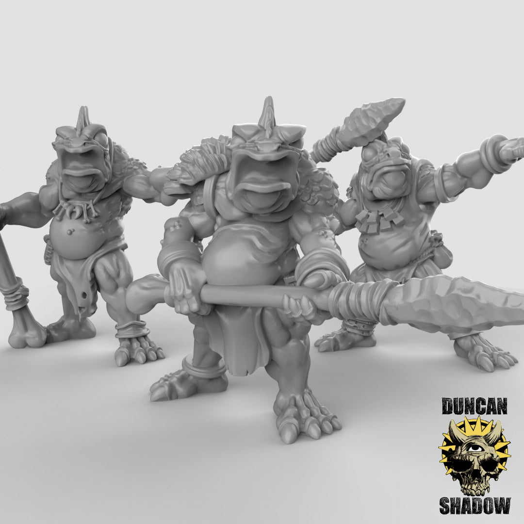 Pueblo pez Koa Toa con lanzas | Sombra de Duncan | Compatible con Dragones y Mazmorras y Pathfinder