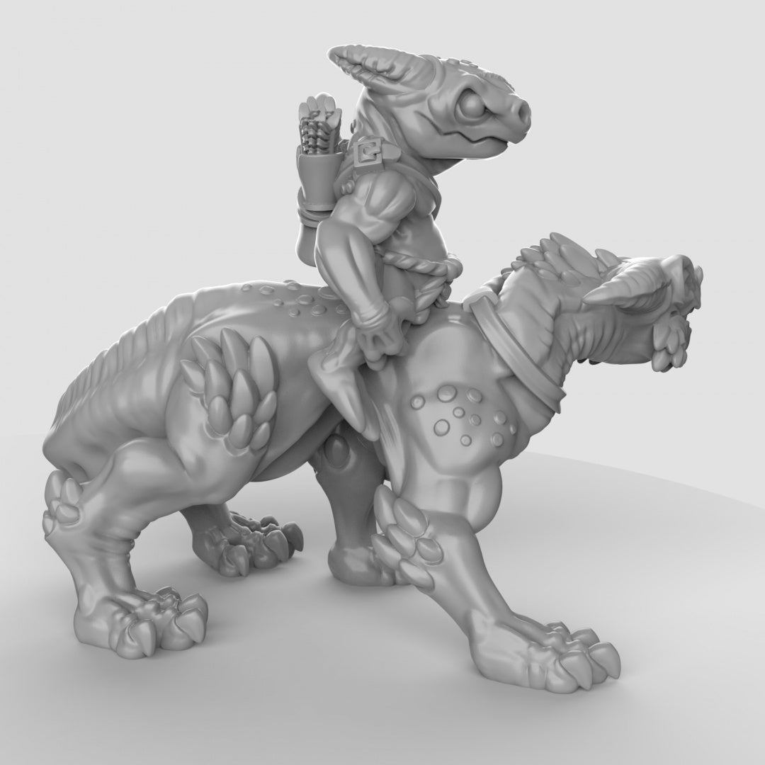 Kobold Beast Cavalry With Bows | Duncan Shadow | Compatible with Dungeons & Dragons and Pathfinder