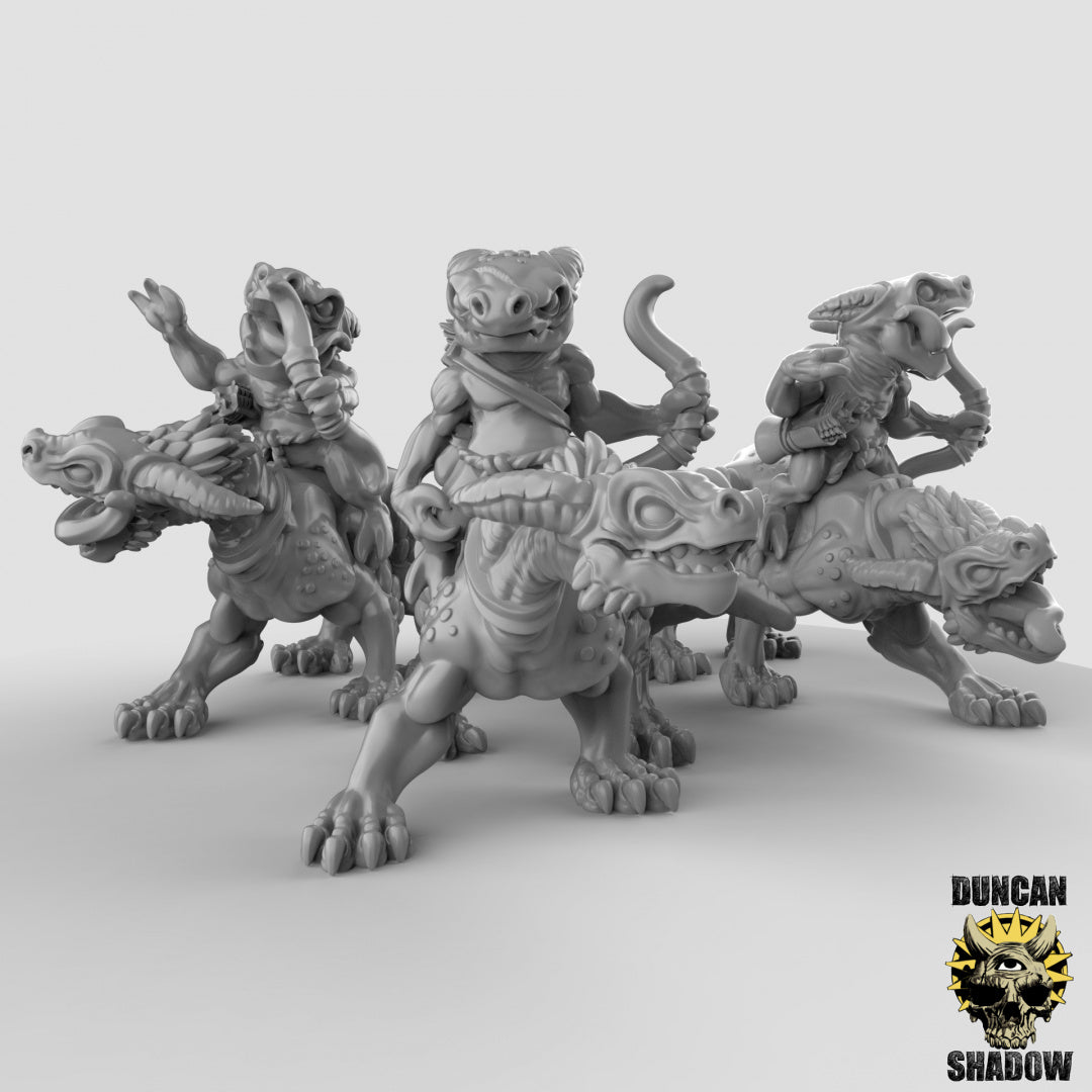 Caballería de bestias Kobold con arcos | Sombra de Duncan | Compatible con Dragones y Mazmorras y Pathfinder