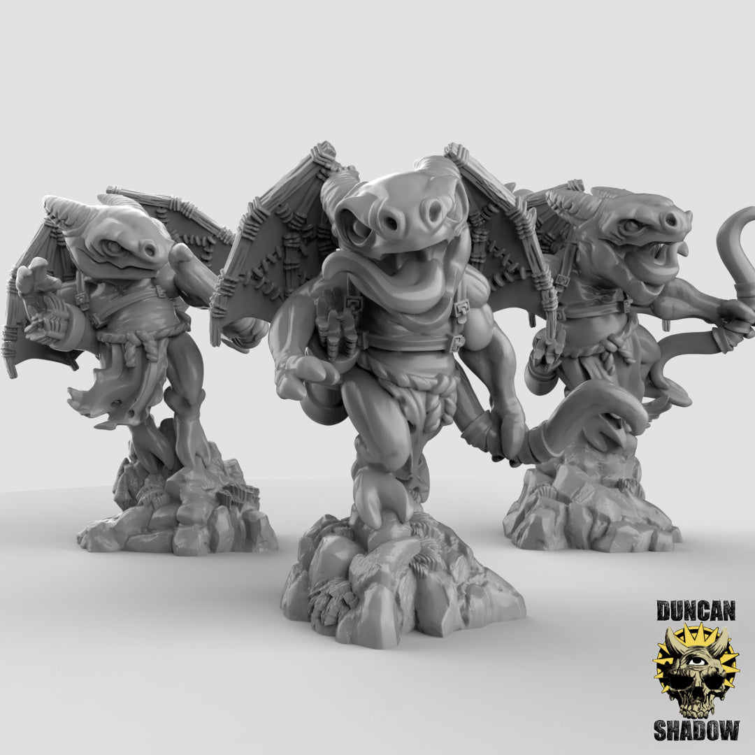Hostigadores alados kobold con arcos | Sombra de Duncan | Compatible con Dragones y Mazmorras y Pathfinder