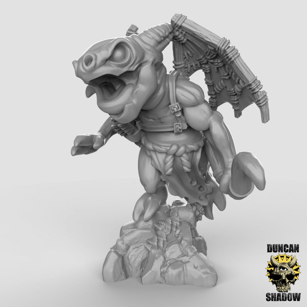 Hostigadores alados kobold con arcos | Sombra de Duncan | Compatible con Dragones y Mazmorras y Pathfinder
