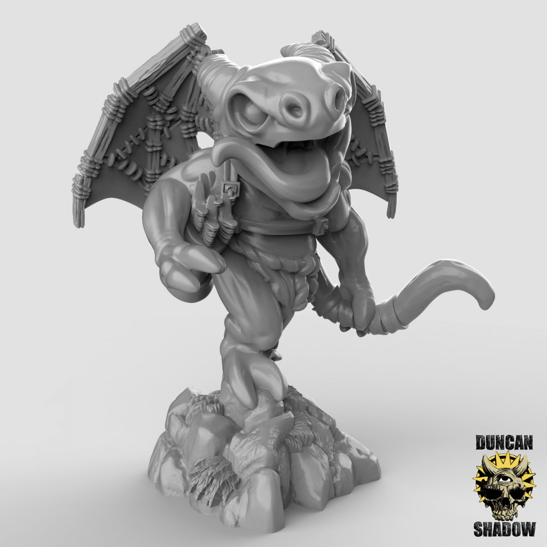 Hostigadores alados kobold con arcos | Sombra de Duncan | Compatible con Dragones y Mazmorras y Pathfinder