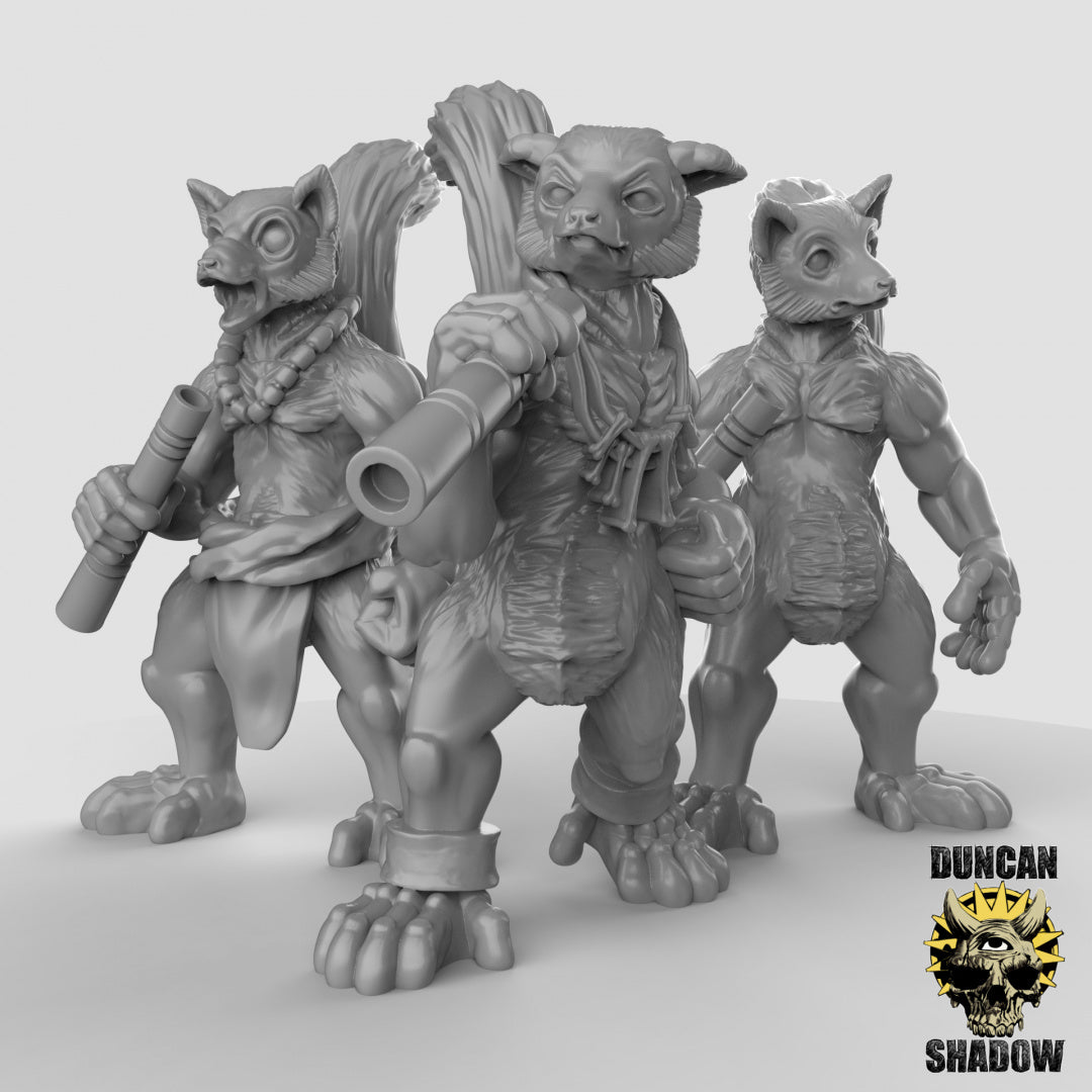Gente lémur con cerbatanas | Sombra de Duncan | Compatible con Dragones y Mazmorras y Pathfinder