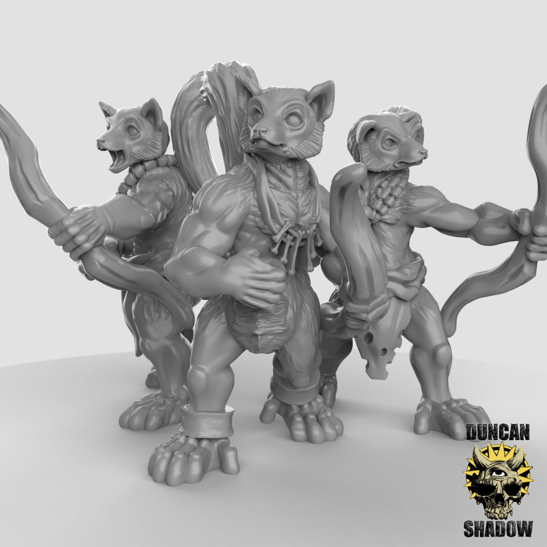 Gente de lémur con arcos | Sombra de Duncan | Compatible con Dragones y Mazmorras y Pathfinder