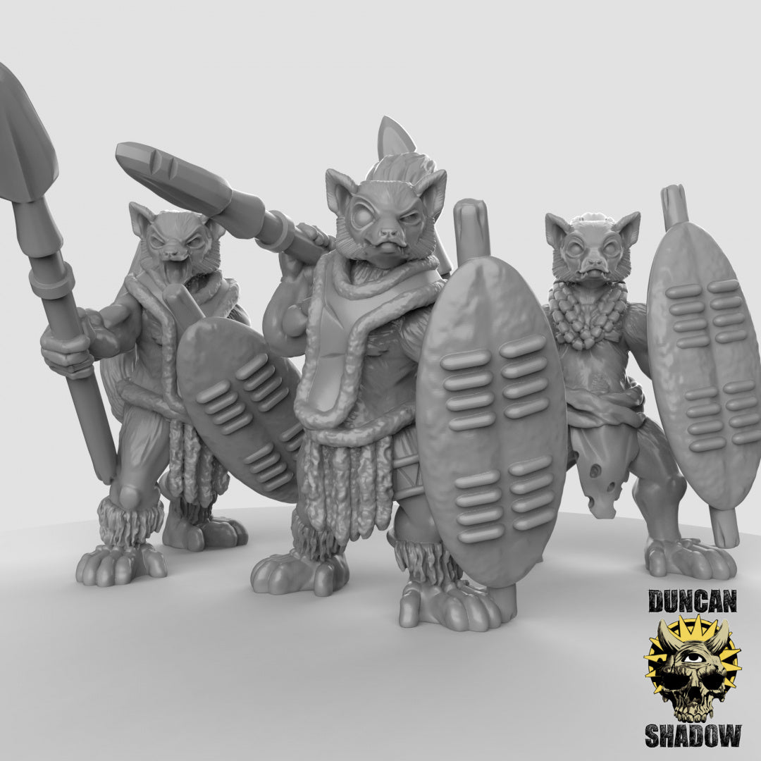 Folk Lemur con lanzas | Sombra de Duncan | Compatible con Dragones y Mazmorras y Pathfinder
