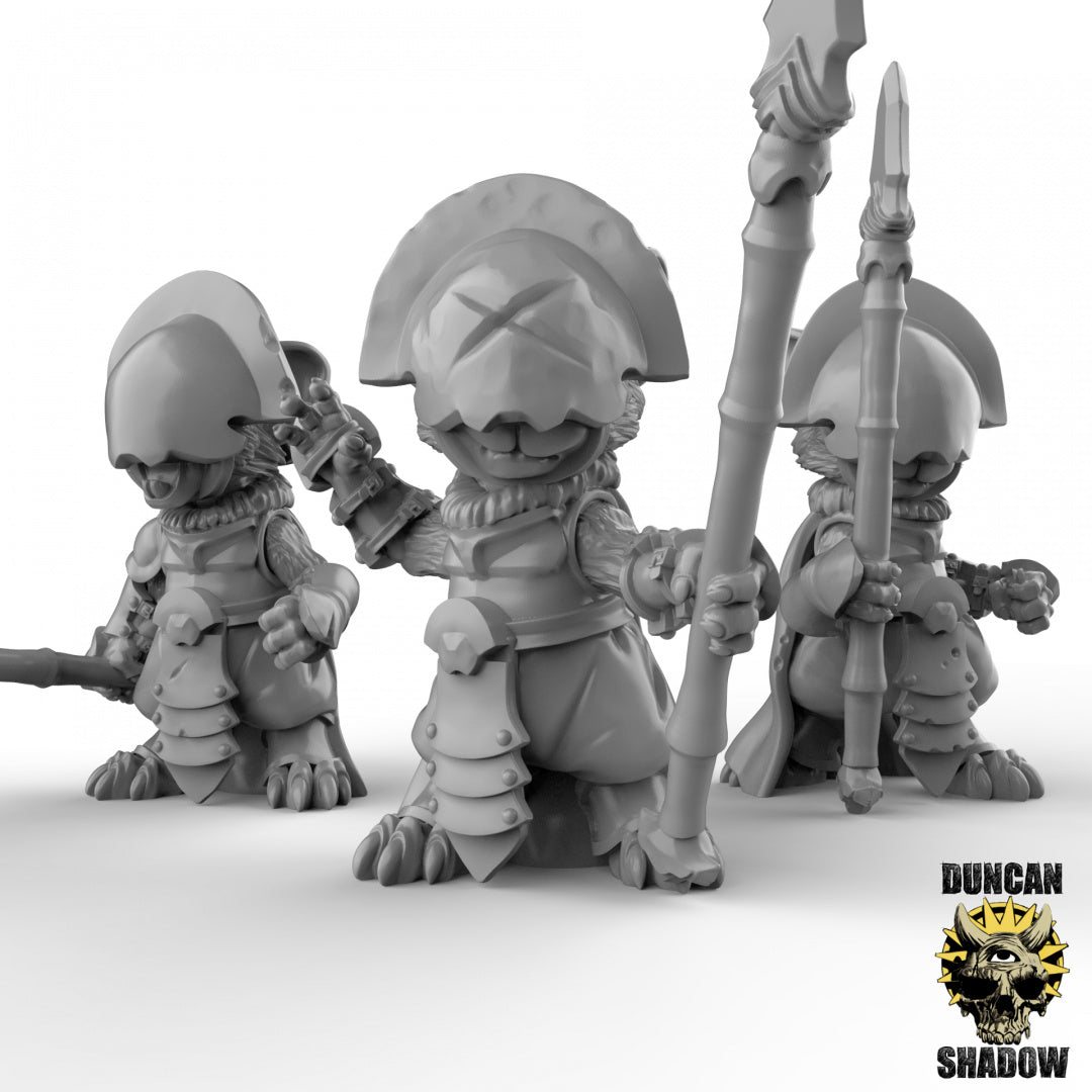 Mousle Folk Verdugos negros con lanzas | Sombra de Duncan | Compatible con Dragones y Mazmorras y Pathfinder
