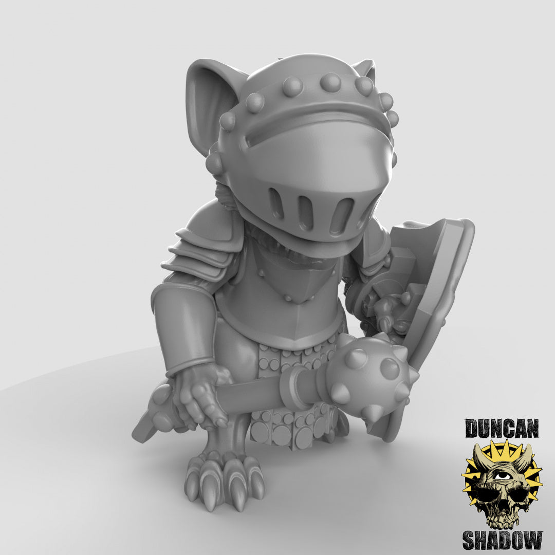 Mousle Folk Knights mit Streitkolben | Duncan Shadow | Kompatibel mit Dungeons & Dragons und Pathfinder