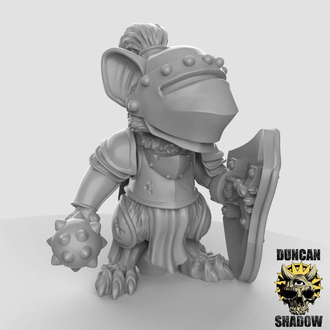 Mousle Folk Knights mit Streitkolben | Duncan Shadow | Kompatibel mit Dungeons & Dragons und Pathfinder