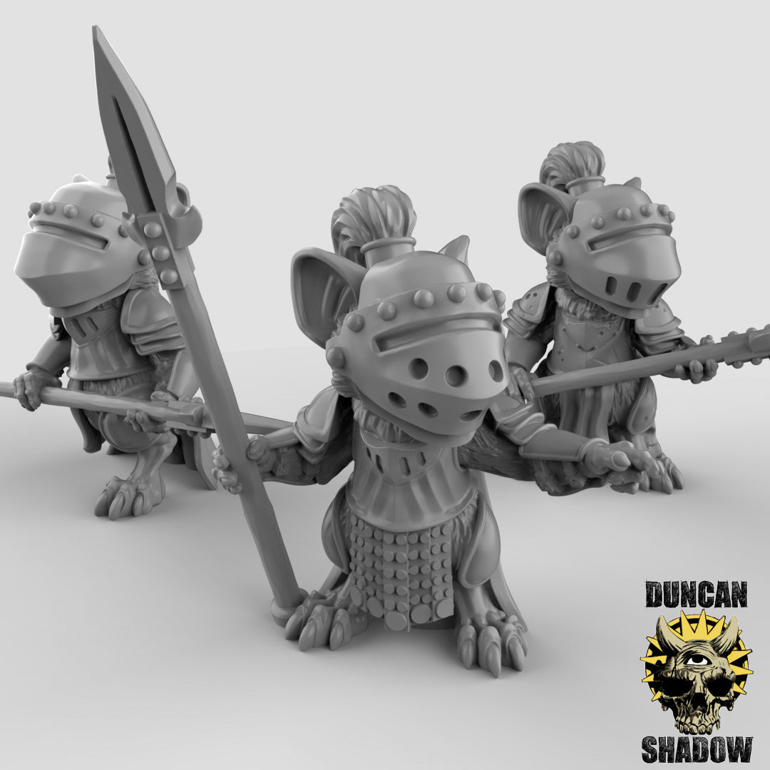 Mousle Folk Knights mit Speeren | Duncan Shadow | Kompatibel mit Dungeons & Dragons und Pathfinder