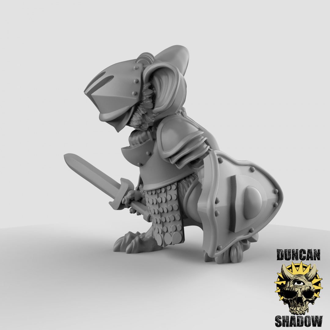 Caballeros populares de Mousle con espadas | Sombra de Duncan | Compatible con Dragones y Mazmorras y Pathfinder