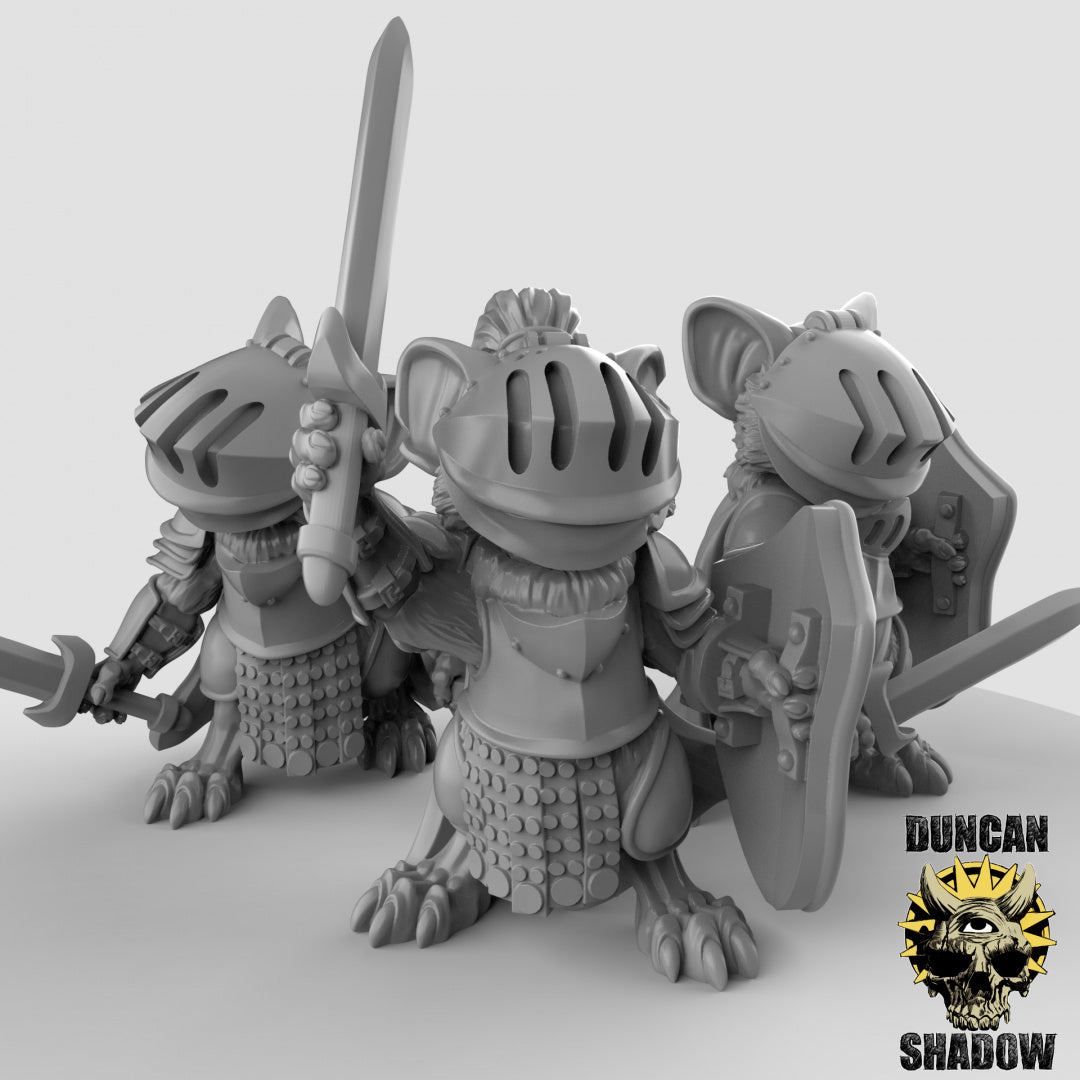 Mousle Folk Ritter mit Schwertern | Duncan Shadow | Kompatibel mit Dungeons & Dragons und Pathfinder