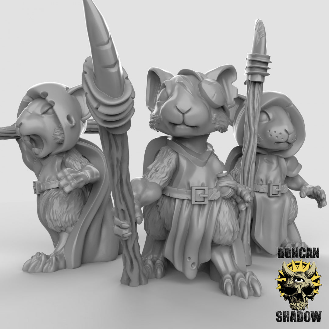 Mousle Folk Rangers mit Speeren | Duncan Shadow | Kompatibel mit Dungeons & Dragons und Pathfinder