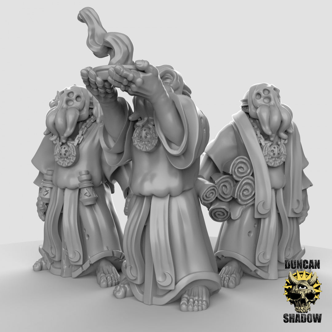 Cultistas del Kraken humano, predicando | Sombra de Duncan | Compatible con Dragones y Mazmorras y Pathfinder