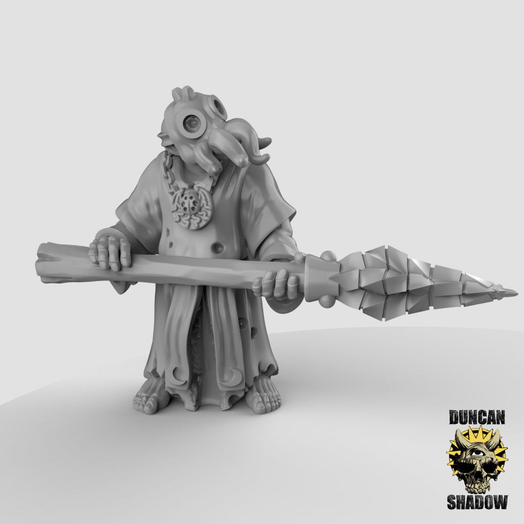 Human Kraken Cultists With Spears | Duncan Shadow | Compatible with Dungeons & Dragons and Pathfinder