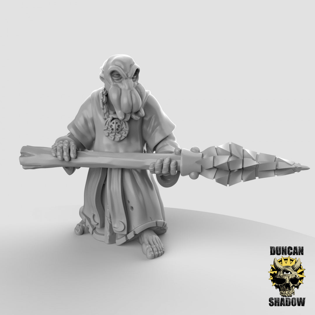 Human Kraken Cultists With Spears | Duncan Shadow | Compatible with Dungeons & Dragons and Pathfinder