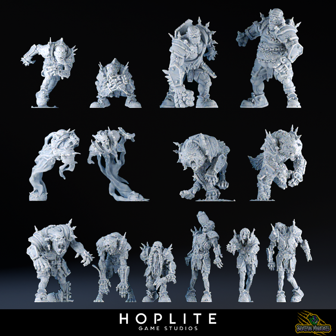 Necro - Equipo completo de fútbol de fantasía no muerto - 14 jugadores - Miniaturas Brutefun