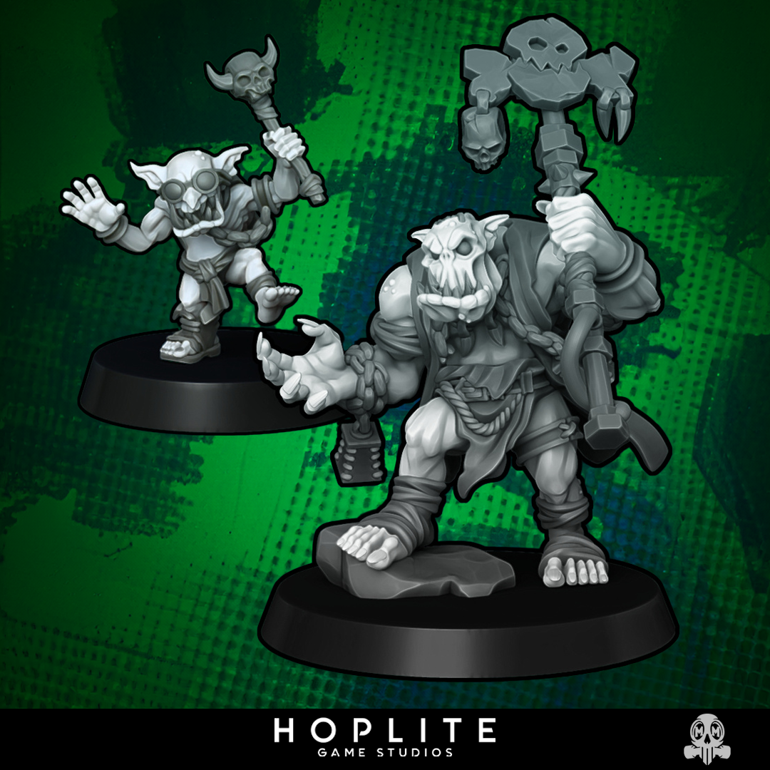Chamán orco y compañero goblin | Malicious Miniatures