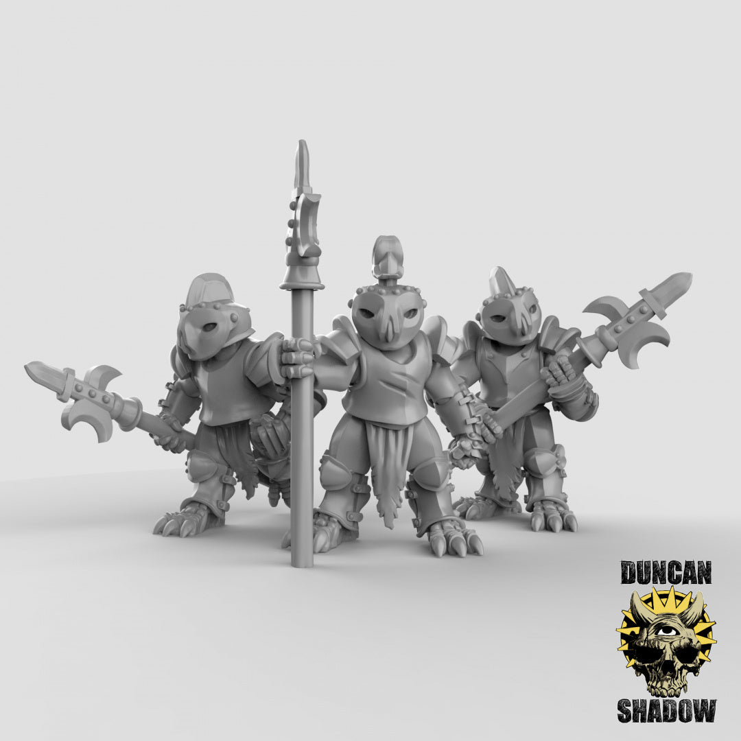 Búho popular blindado con armas de asta | Sombra de Duncan | Compatible con Dragones y Mazmorras y Pathfinder