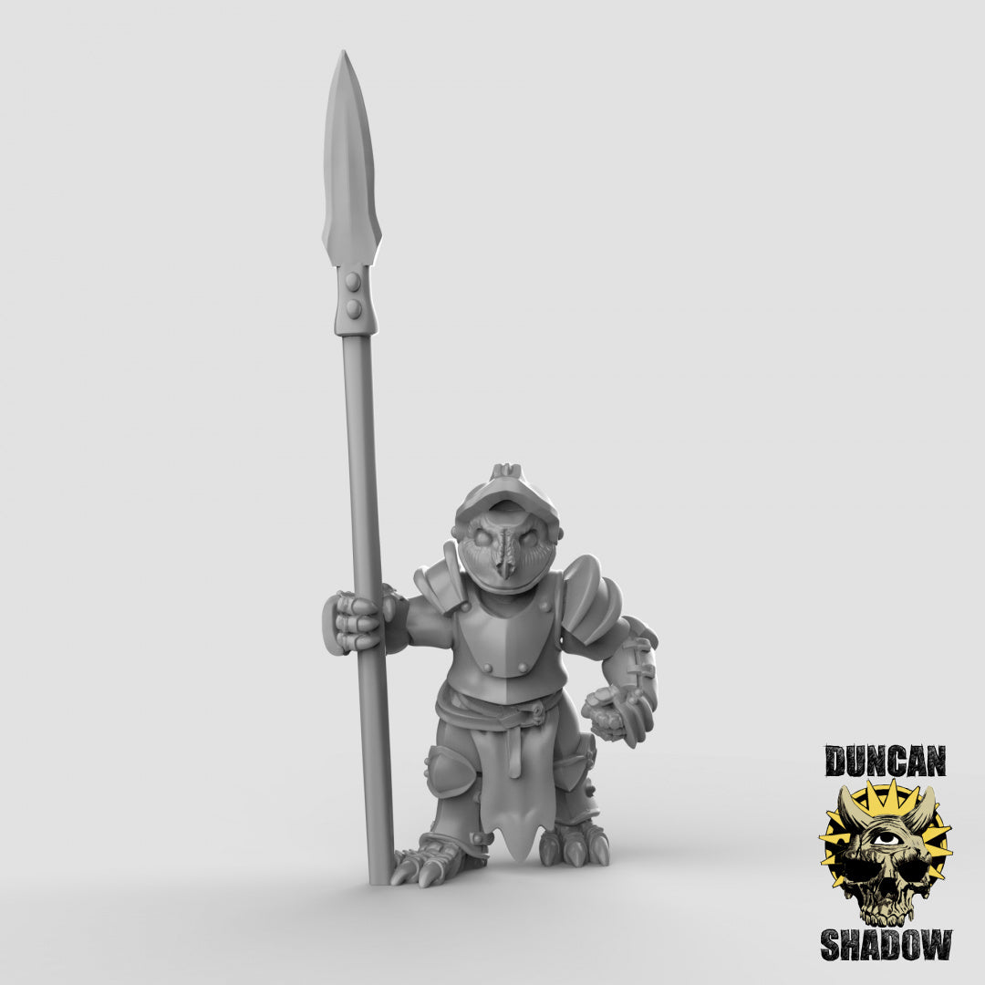Owl Folk Armored With Spears | Duncan Shadow | Compatible with Dungeons & Dragons and Pathfinder