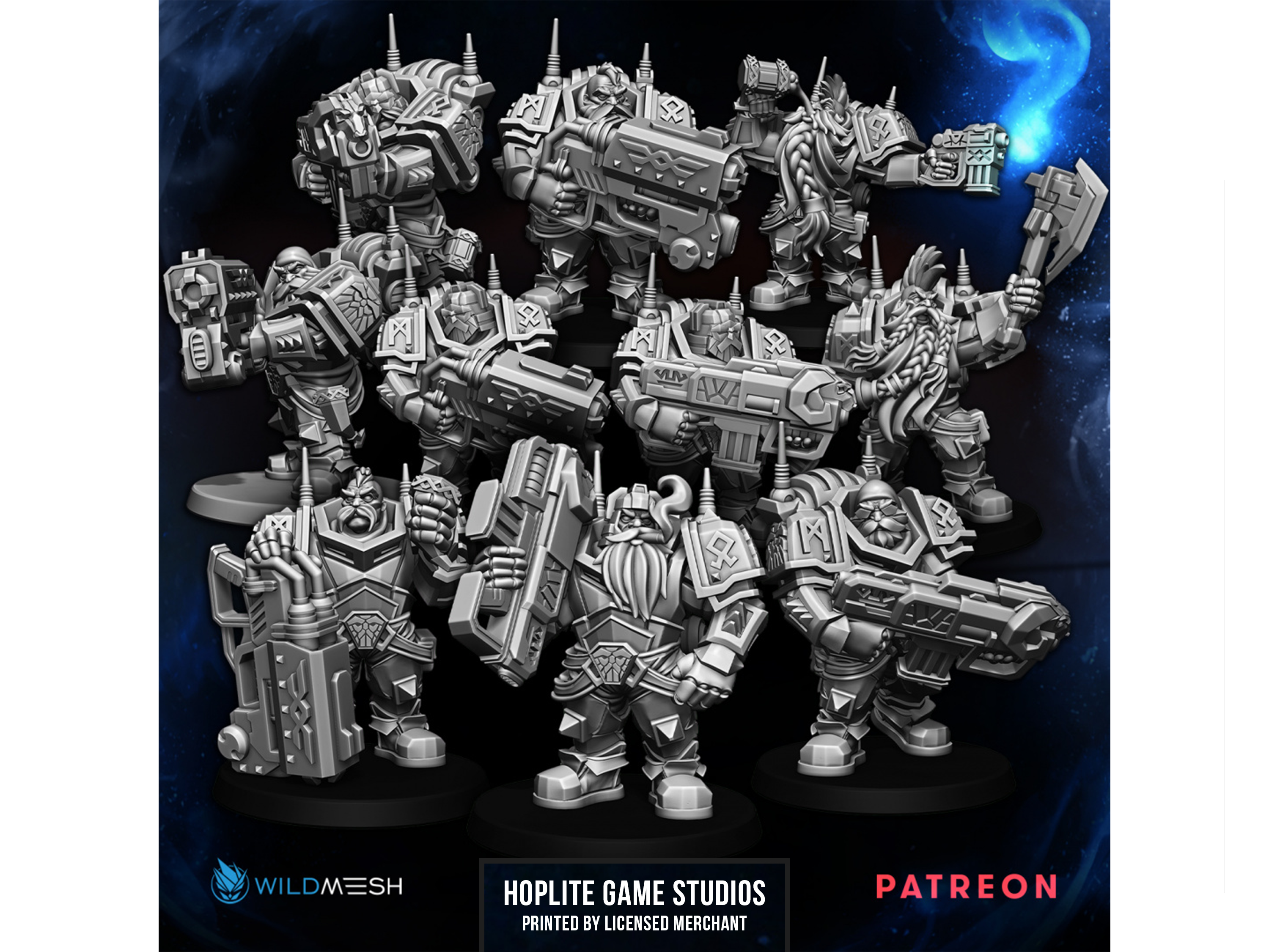 Space Dwarf Prospectors - Wild Mesh - Dwarven Leagues - Warriors