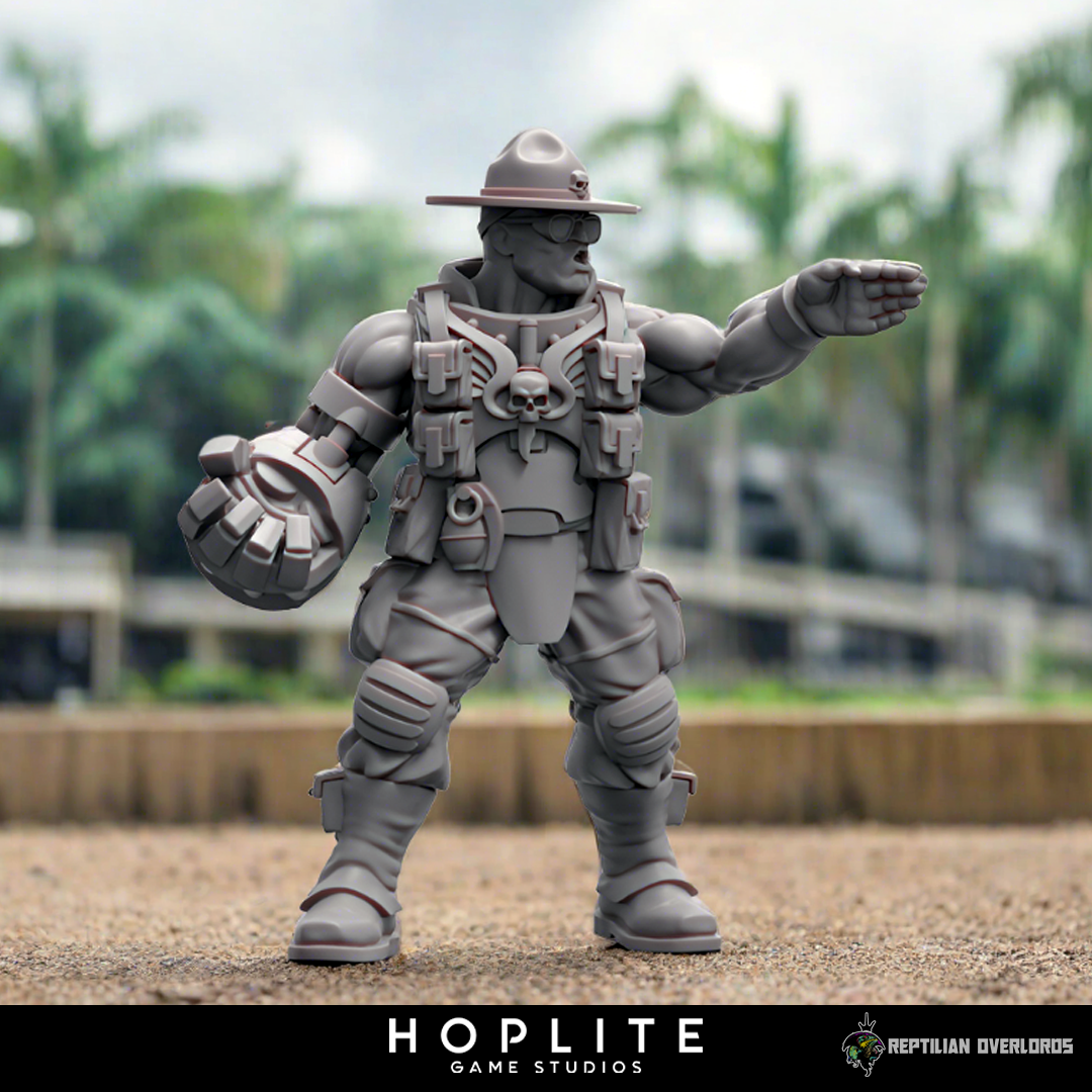 Nombre espacial: Sargento Meatgrinder | Señores supremos reptiles | 28 mm