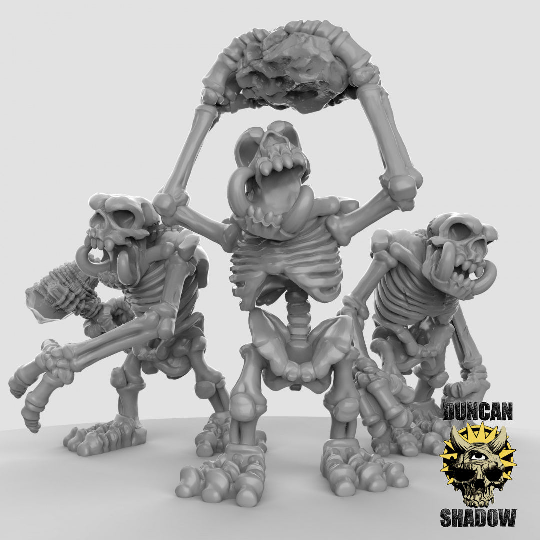 Skeleton Stone Trolls, Multipart Kit | Duncan Shadow | Compatible with Dungeons & Dragons and Pathfinder