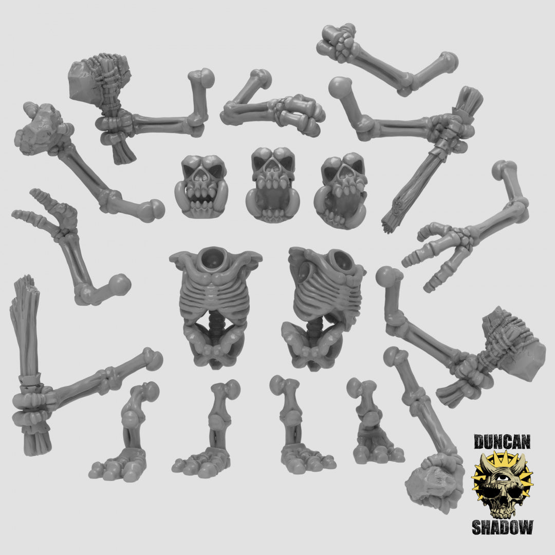 Trolls de piedra esqueleto, kit multiparte | Sombra de Duncan | Compatible con Dragones y Mazmorras y Pathfinder