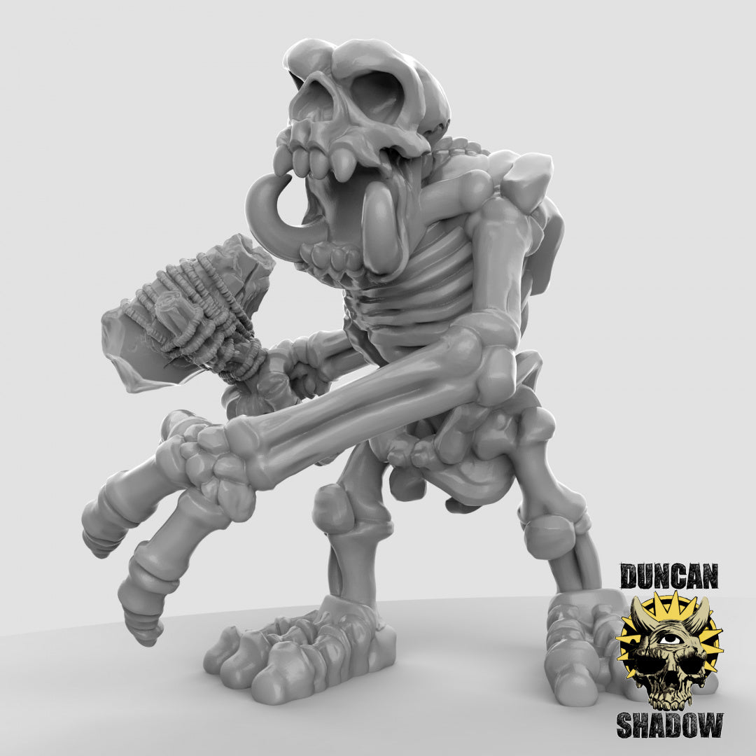 Skeleton Stone Trolls, Multipart Kit | Duncan Shadow | Compatible with Dungeons & Dragons and Pathfinder