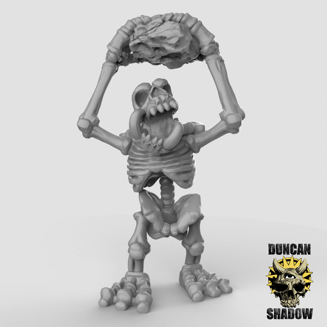 Skeleton Stone Trolls, Multipart Kit | Duncan Shadow | Compatible with Dungeons & Dragons and Pathfinder
