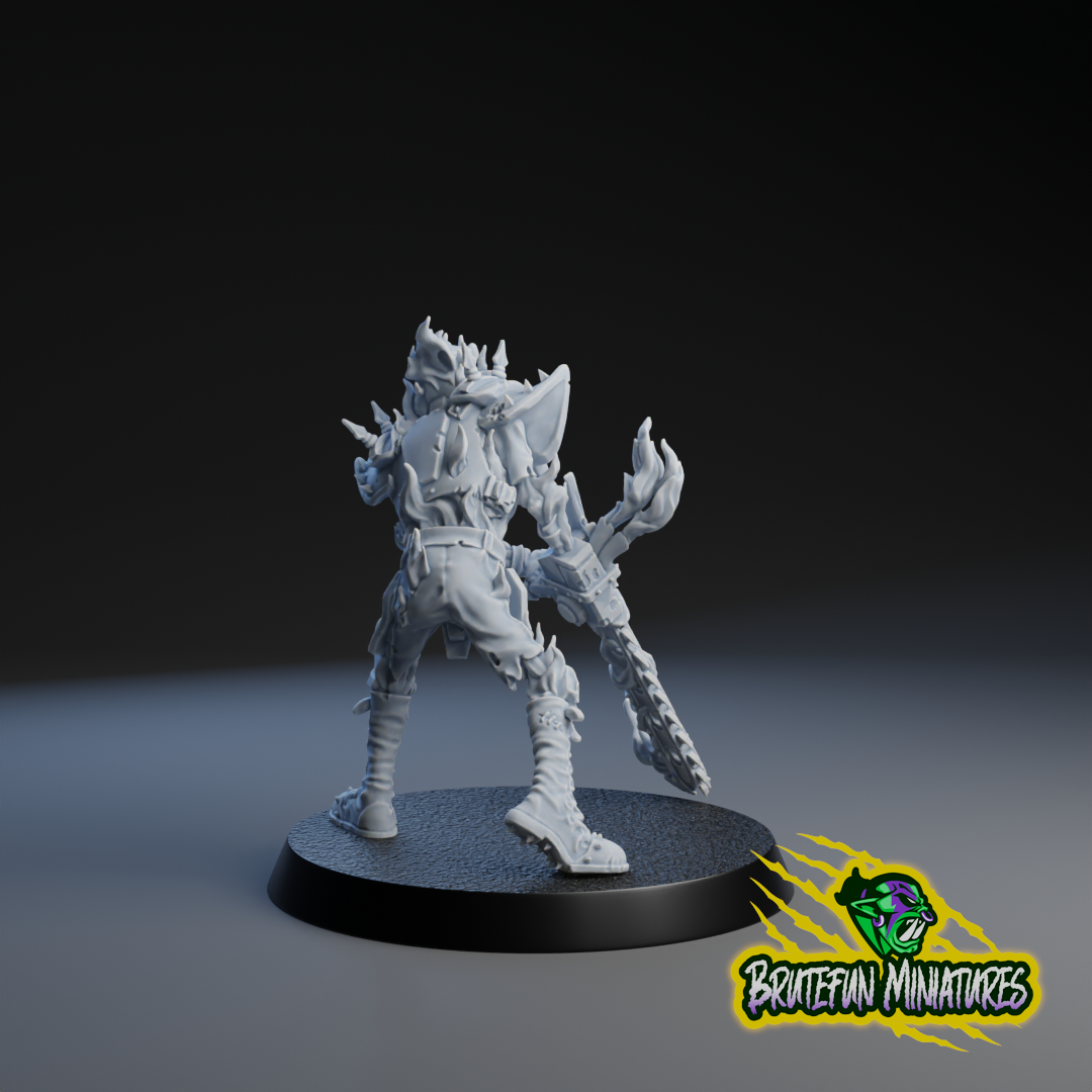 Esqueleto de motosierra - Jugador estrella no muerto - Fútbol de fantasía - Miniaturas Brutefun