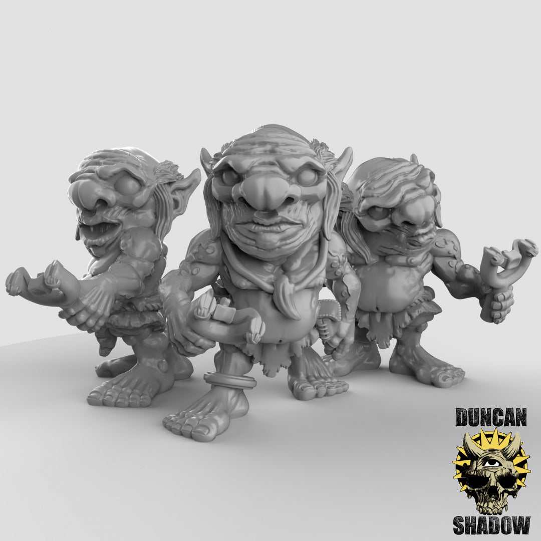 Xvart Gnomos con Tirachinas | Sombra de Duncan | Compatible con Dragones y Mazmorras y Pathfinder