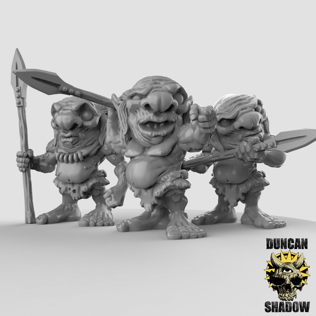 Xvart Gnomos con lanzas | Sombra de Duncan | Compatible con Dragones y Mazmorras y Pathfinder
