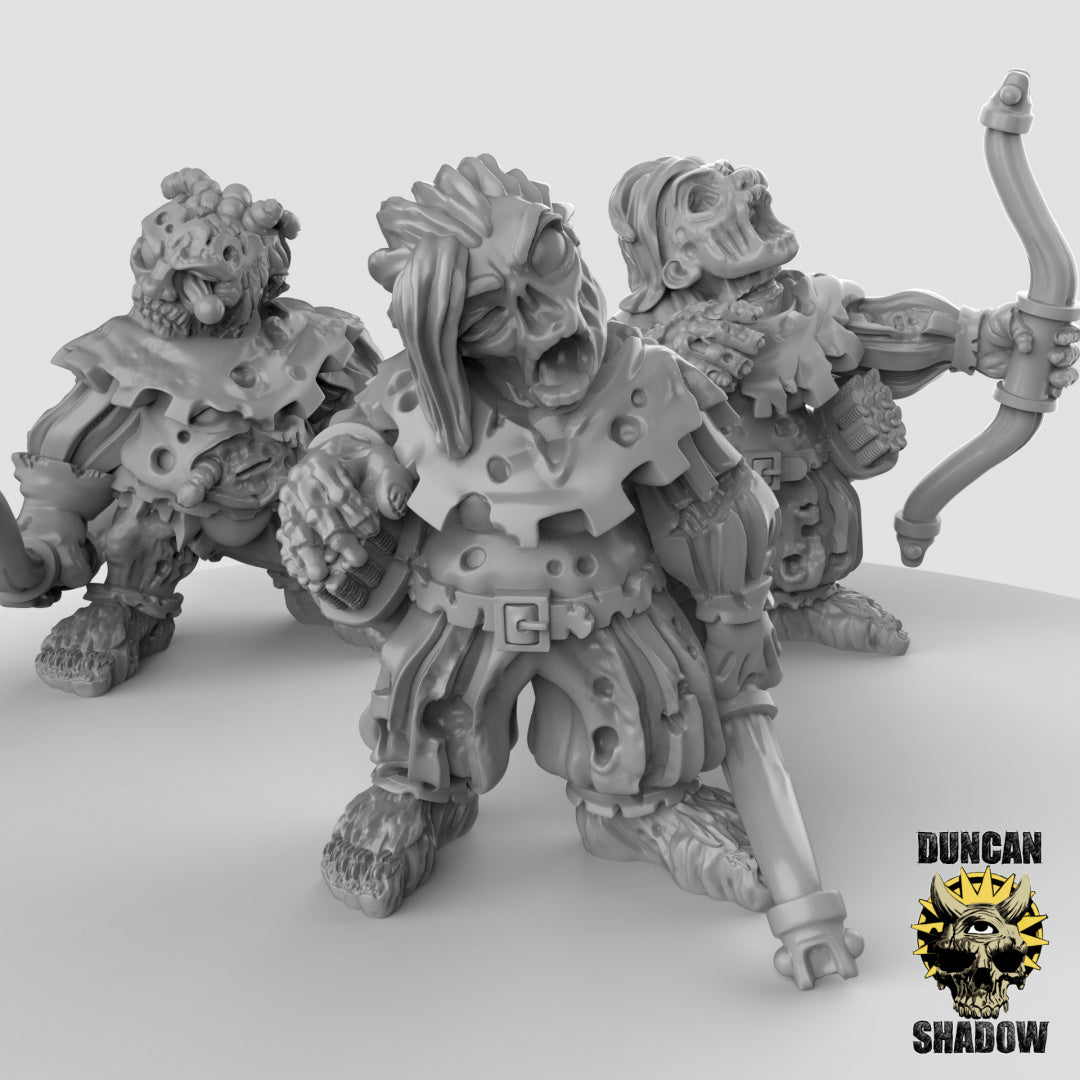 Medianos zombis con arcos | Sombra de Duncan | Compatible con Dragones y Mazmorras y Pathfinder