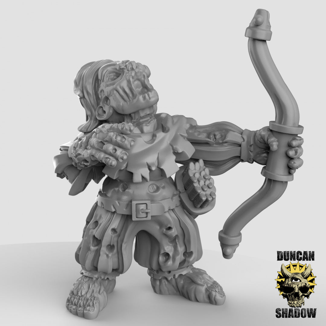 Zombie Halflings With Bows | Duncan Shadow | Compatible with Dungeons & Dragons and Pathfinder