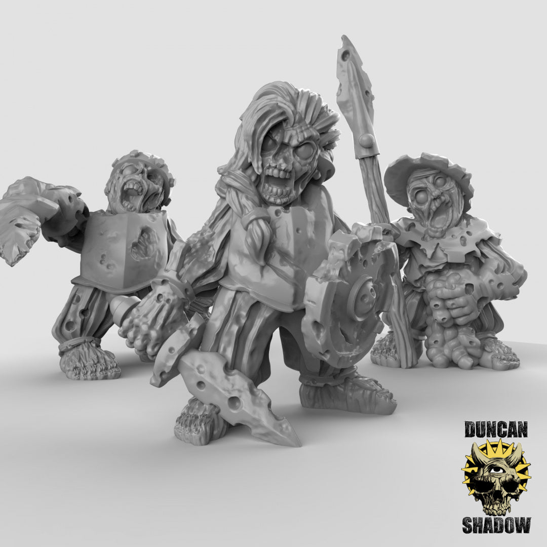 Medianos zombis con armas de mano | Sombra de Duncan | Compatible con Dragones y Mazmorras y Pathfinder
