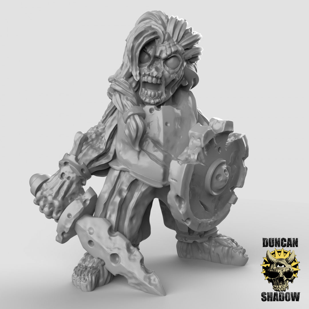 Zombie Halflings With Hand Weapons | Duncan Shadow | Compatible with Dungeons & Dragons and Pathfinder