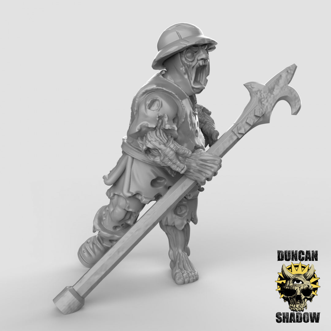 Zombie-Mensch-Stadtwächter mit Stangenwaffen | Duncan Shadow | Kompatibel mit Dungeons & Dragons und Pathfinder