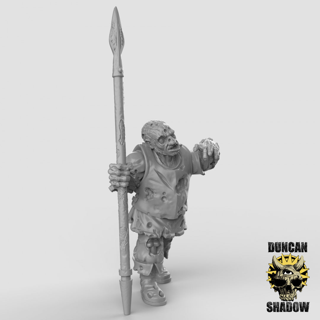 Zombie-Mensch-Stadtwächter mit Speeren | Duncan Shadow | Kompatibel mit Dungeons & Dragons und Pathfinder