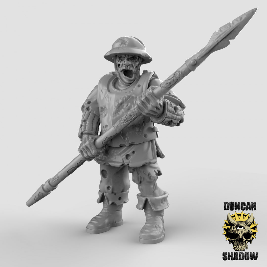 Zombie-Mensch-Stadtwächter mit Speeren | Duncan Shadow | Kompatibel mit Dungeons & Dragons und Pathfinder