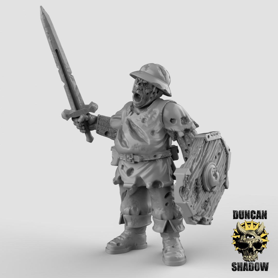Zombie Human Town Guard With Swords | Duncan Shadow | Compatible with Dungeons & Dragons and Pathfinder