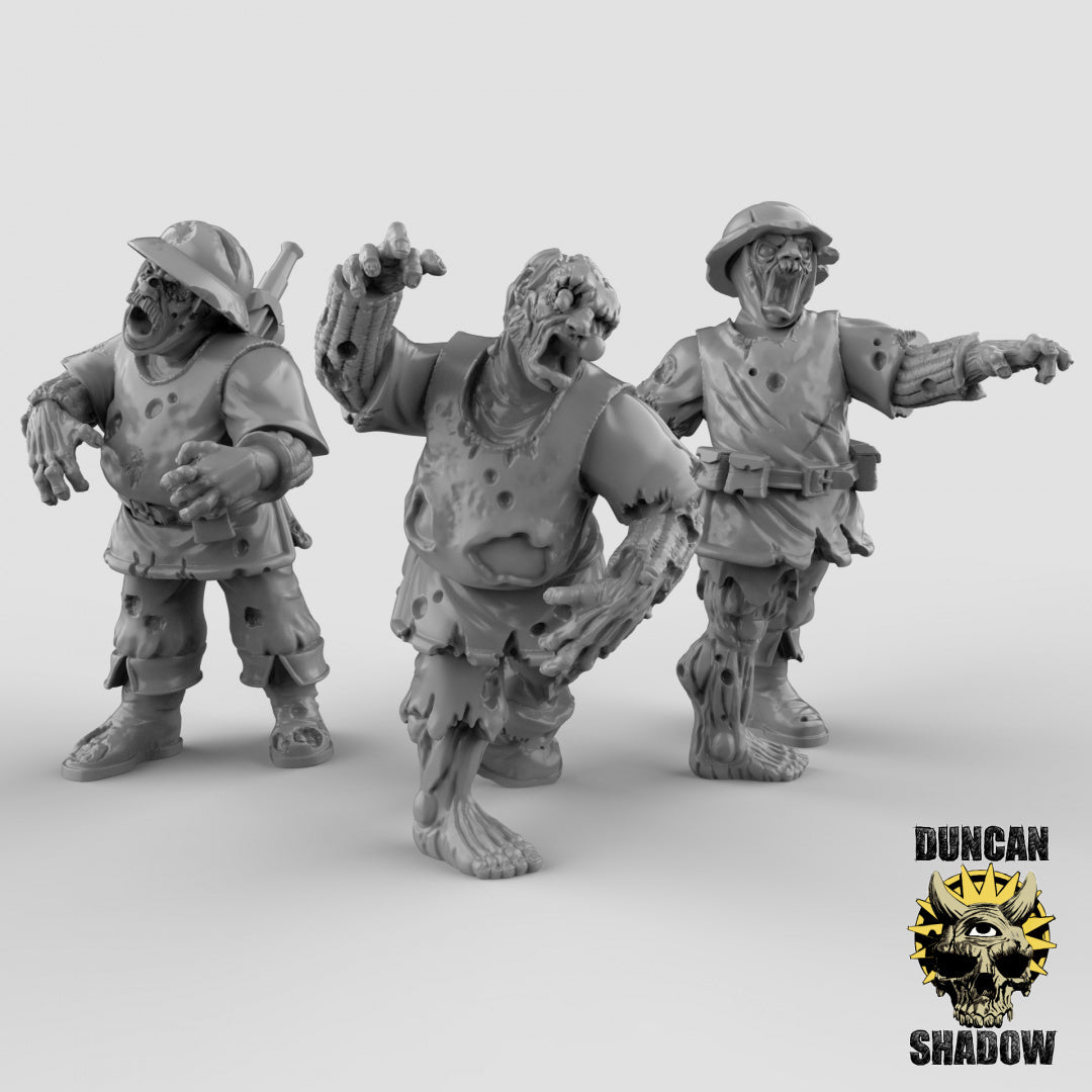 Zombie Human Town Guard, mehrteiliges Set | Duncan Shadow | Kompatibel mit Dungeons & Dragons und Pathfinder