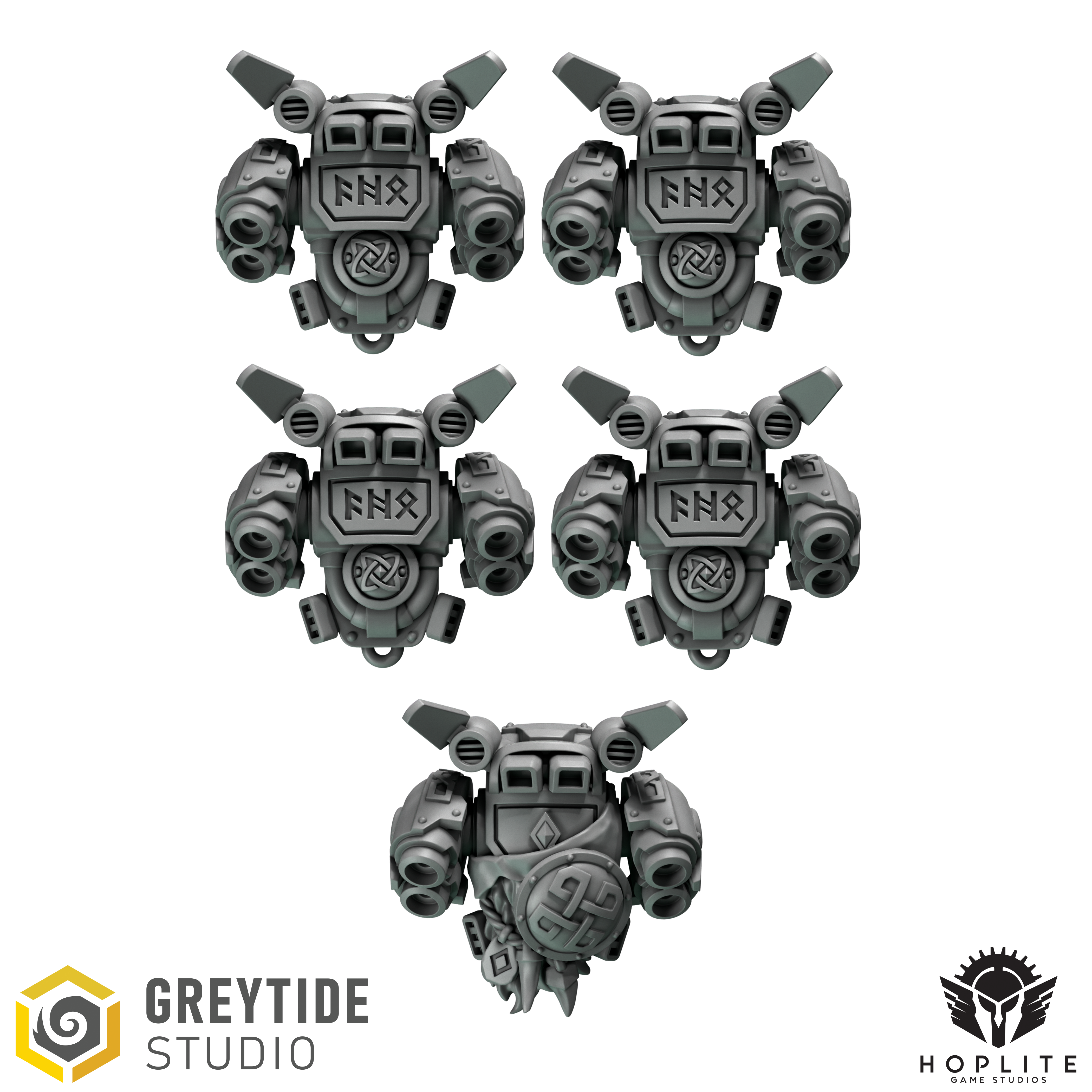 Primal Jetpacks B (x5) | Grey Tide Studios | Primal Hounds | Conversion Parts & Bits