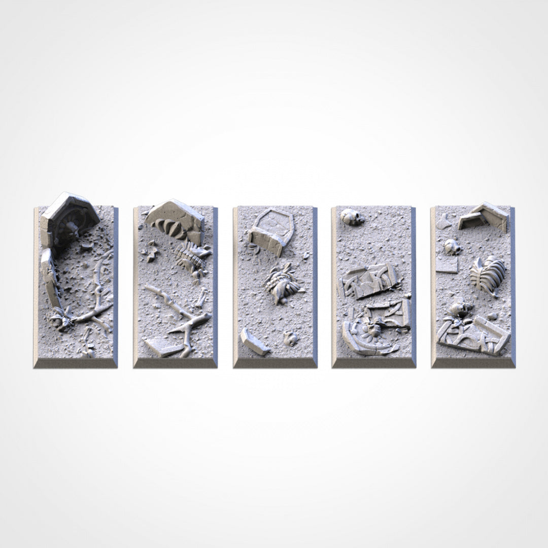Graveyard Square Bases | 20mm | 25mm | 40mm | Txarli Factory | Magnetizable Scenic Textured Square