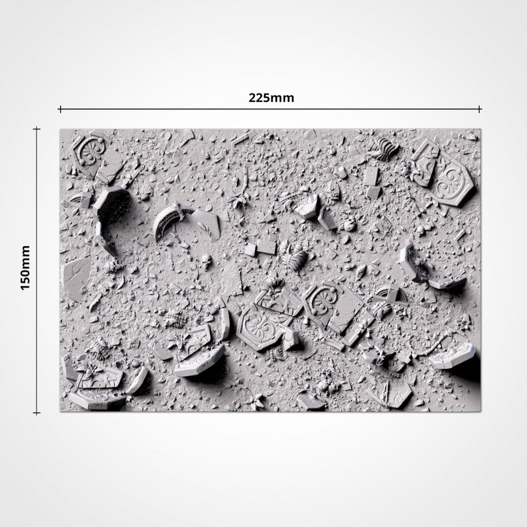 Graveyard Square Bases | 20mm | 25mm | 40mm | Txarli Factory | Magnetizable Scenic Textured Square