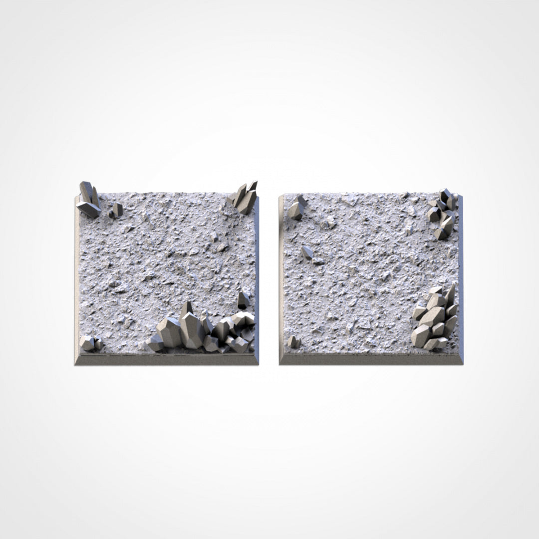 Crystal Square Bases | 20mm | 25mm | 40mm | Txarli Factory | Magnetizable Scenic Textured Square