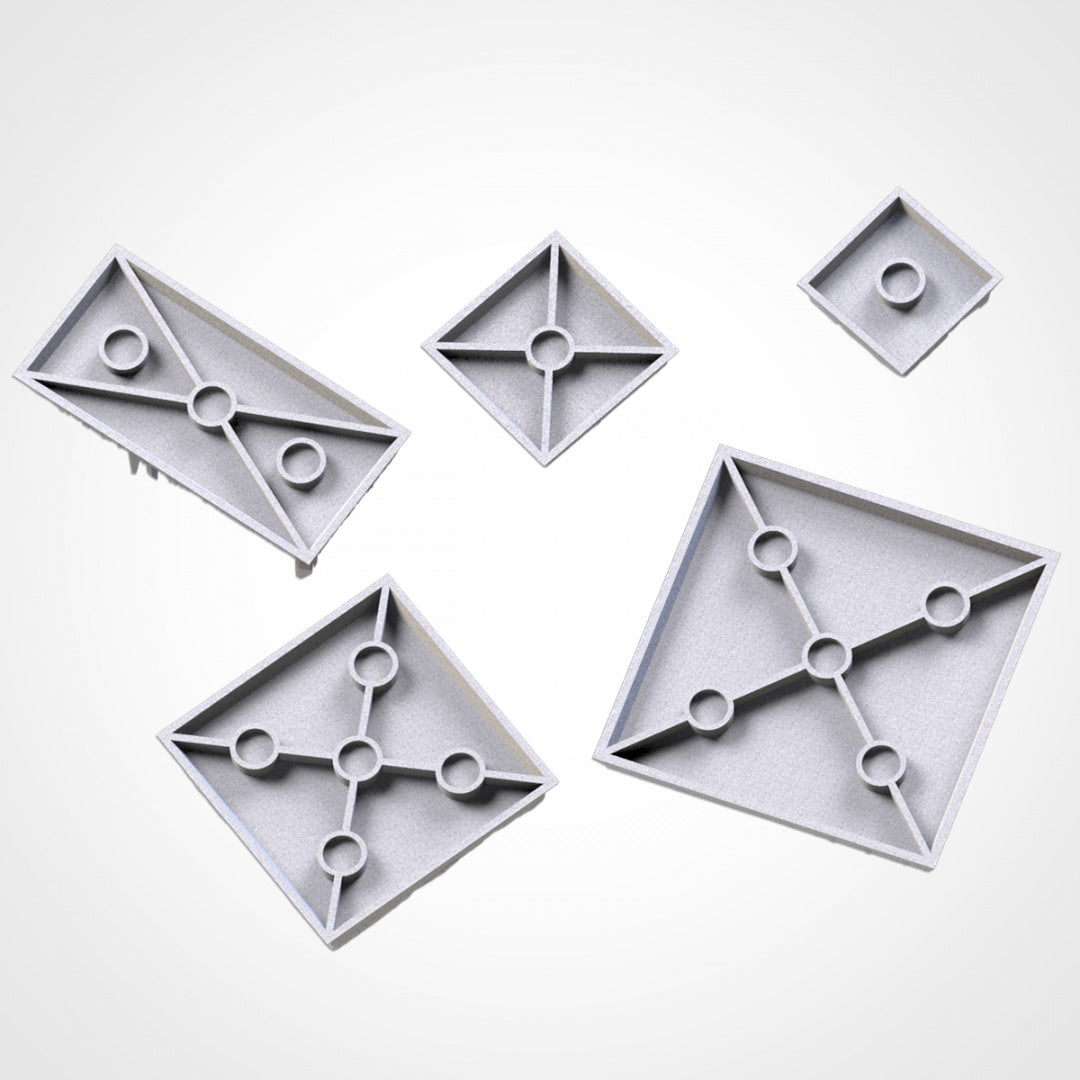 Crystal Square Bases | 20mm | 25mm | 40mm | Txarli Factory | Magnetizable Scenic Textured Square