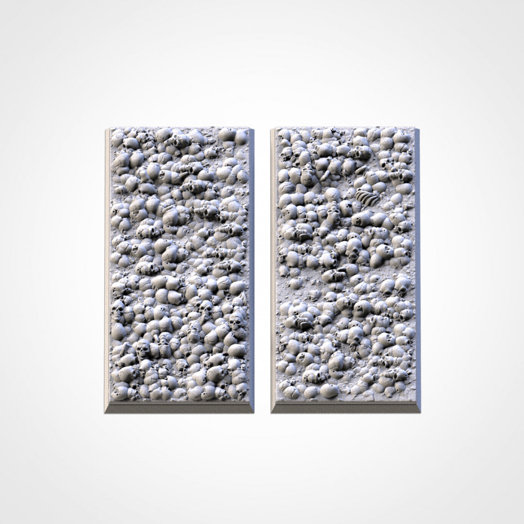 Death Skulls Square Bases | 20mm | 25mm | 40mm | Txarli Factory | Magnetizable Scenic Textured Square