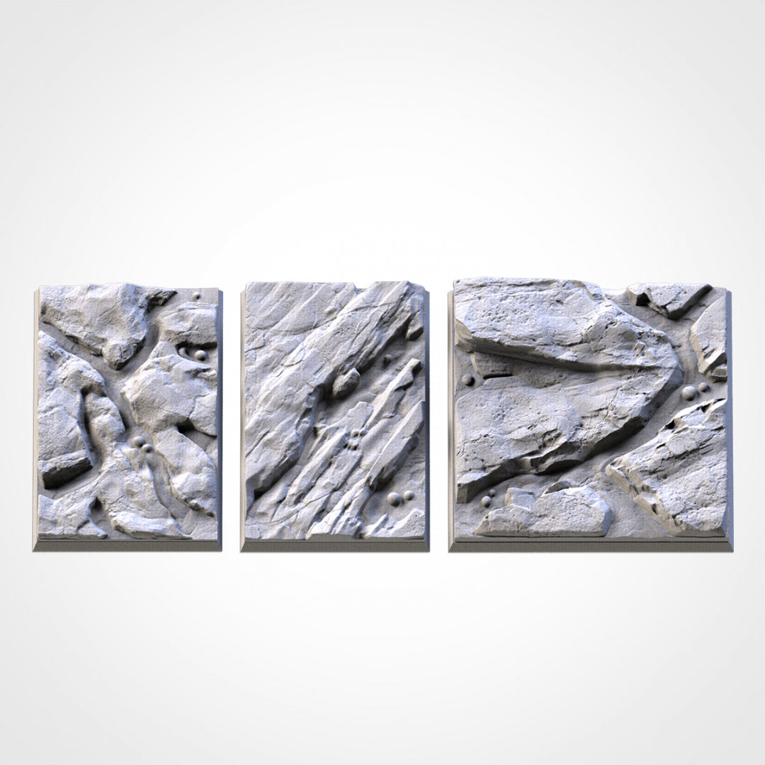 Volcanic Square Bases | 20mm | 25mm | 40mm | Txarli Factory | Magnetizable Scenic Textured Square